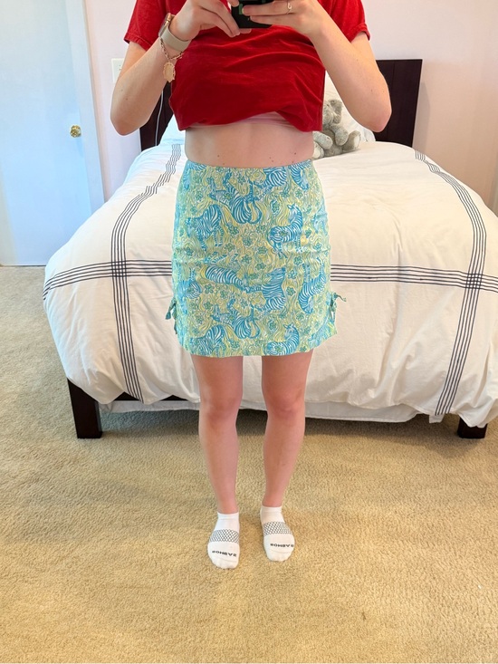 Lilly Pulitzer Dresses & Skirts - Vintage Early 2000’s Lilly Pulitzer Aqua & Lime Zebra Print Mini Skirt
